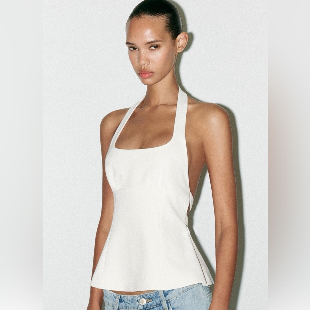 Zara BOW HALTER TOP